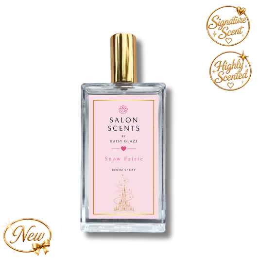 Snow Fairie room spray in a 100ml Daisy Glaze Salon Scents glass bottle