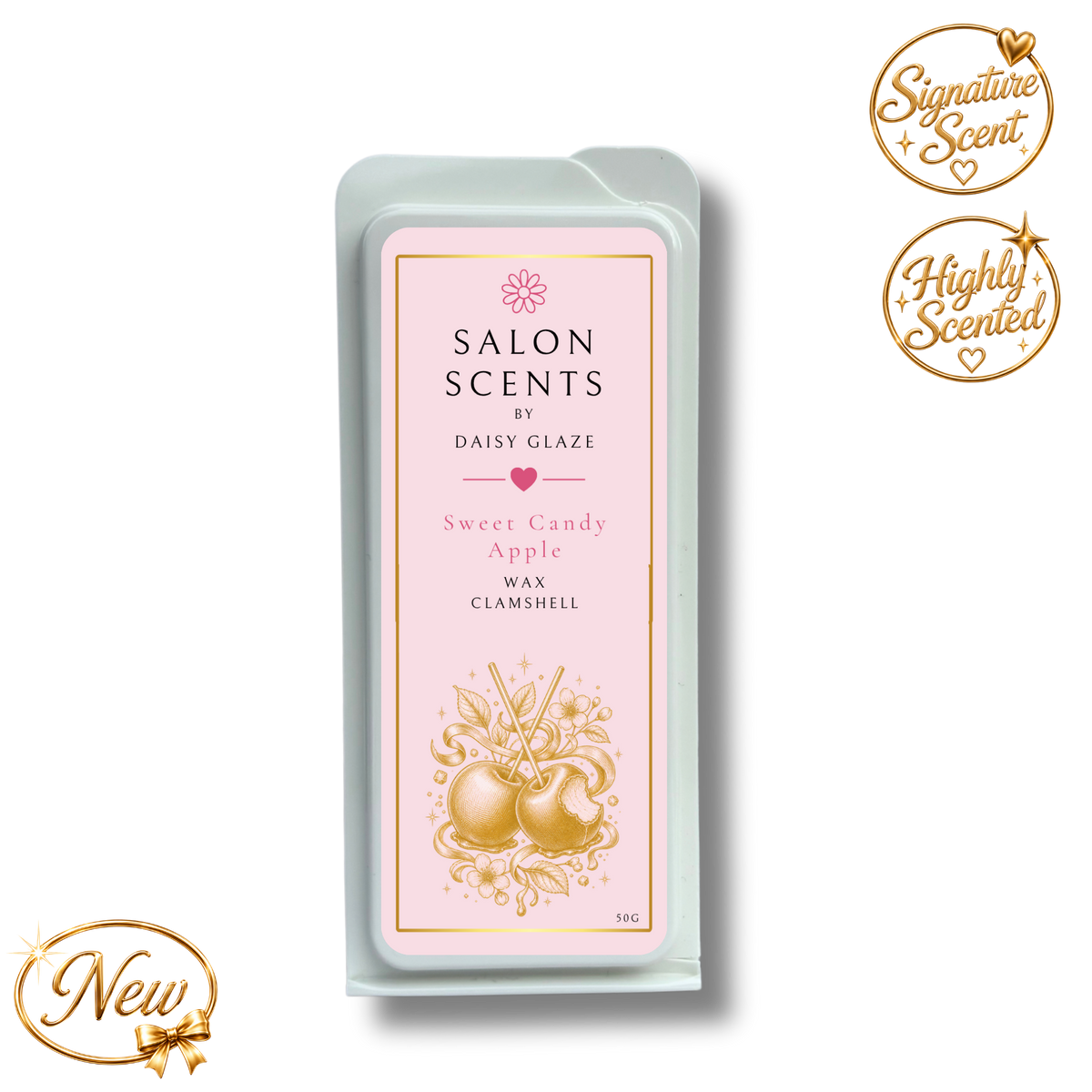 Sweet Candy Apple wax melt clamshell from the Daisy Glaze Salon Scents range