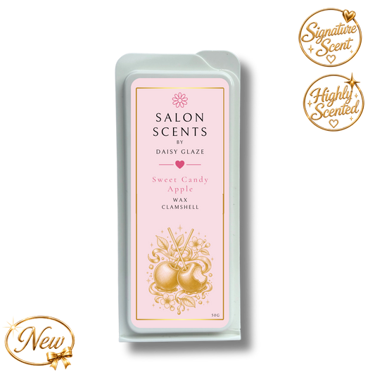 Sweet Candy Apple wax melt clamshell from the Daisy Glaze Salon Scents range