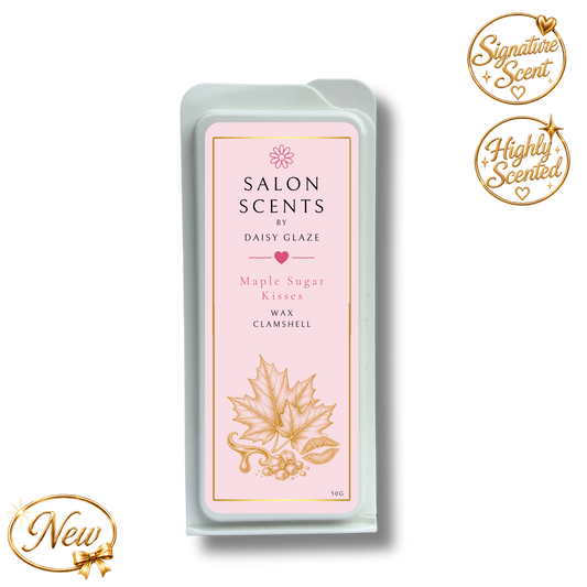 Maple Sugar Kisses wax melt clamshell from the Daisy Glaze Salon Scents range