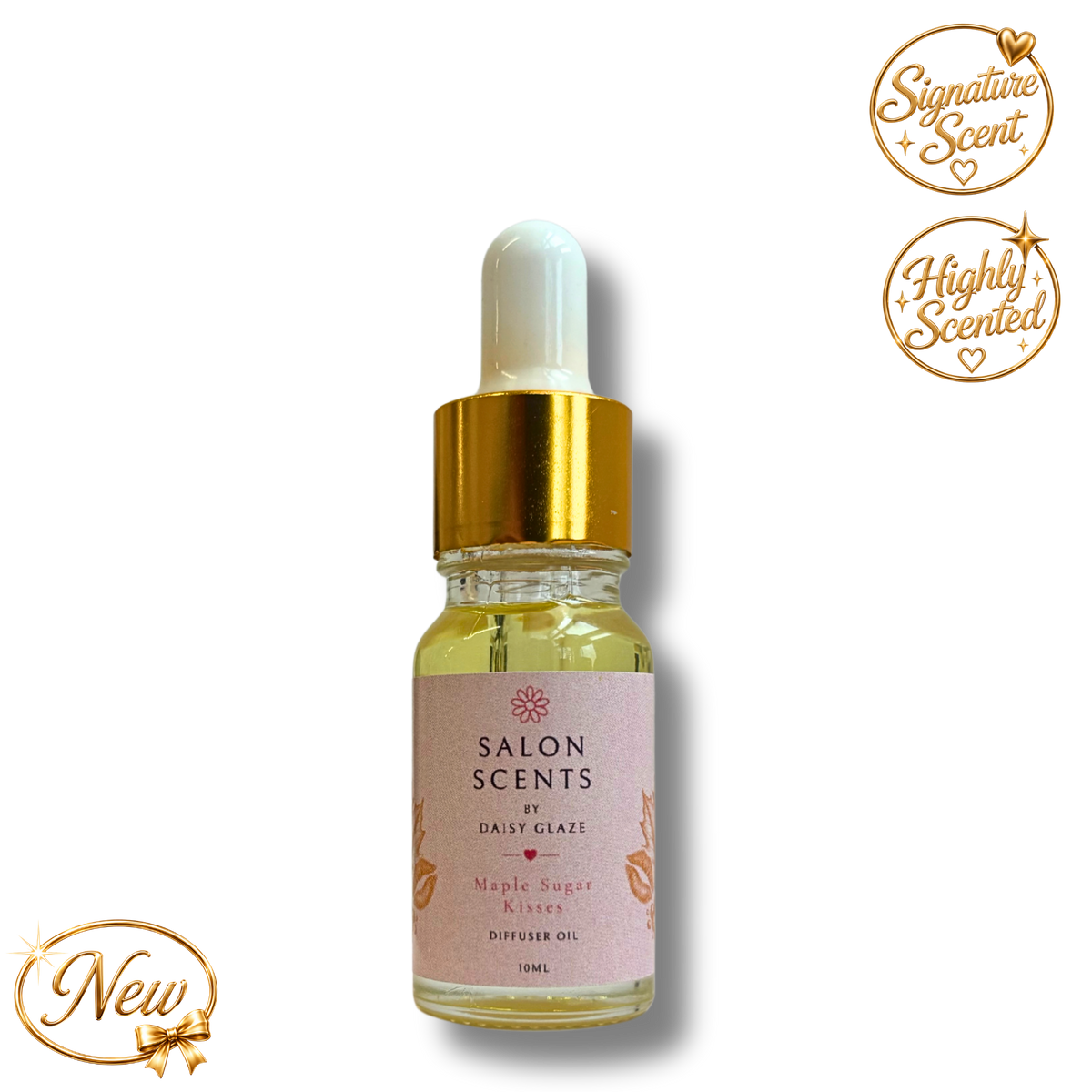 Maple Sugar Kisses diffuser oil in a 10ml Daisy Glaze dropper bottle