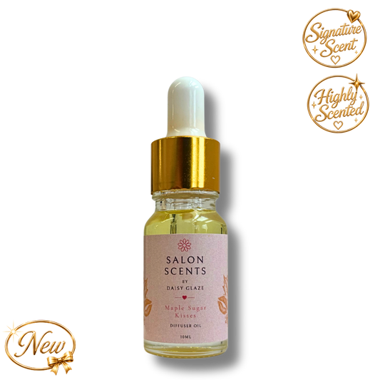 Maple Sugar Kisses diffuser oil in a 10ml Daisy Glaze dropper bottle