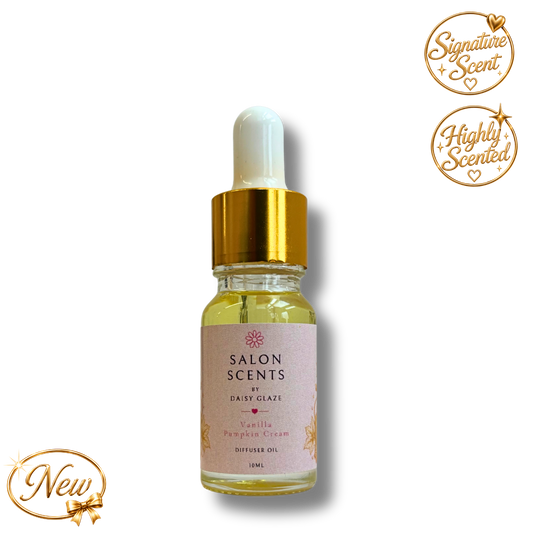 Vanilla Pumpkin Cream diffuser oil in a 10ml Daisy Glaze dropper bottle