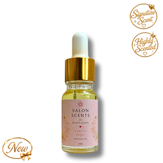 Vanilla Sugar diffuser oil in a 10ml Daisy Glaze dropper bottle