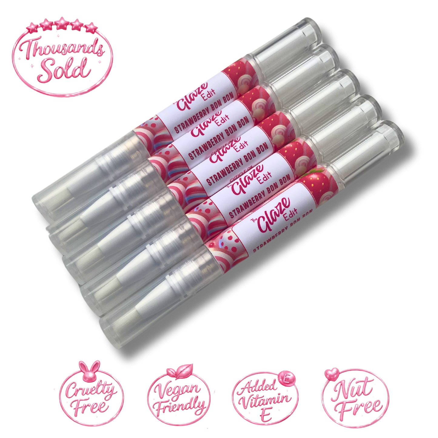 Strawberry Bon Bon Cuticle Oil - 5 Pack