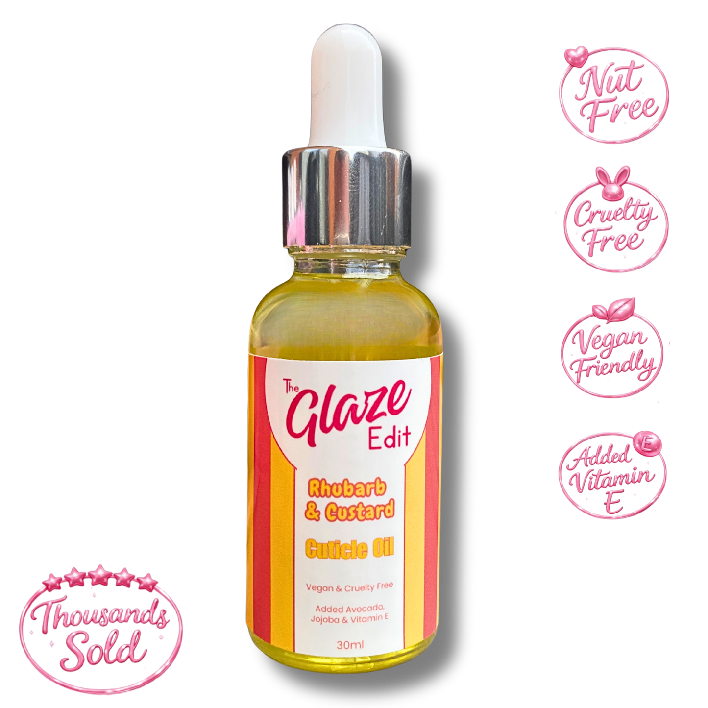 30ml Cuticle Oil - Rhubarb & Custard