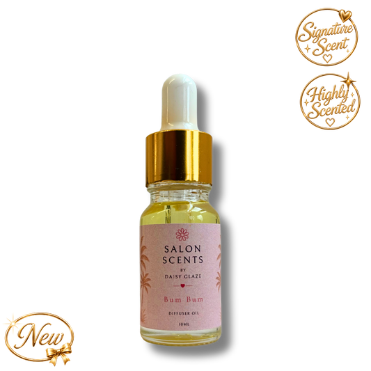 Bum Bum diffuser oil in a 10ml Daisy Glaze dropper bottle