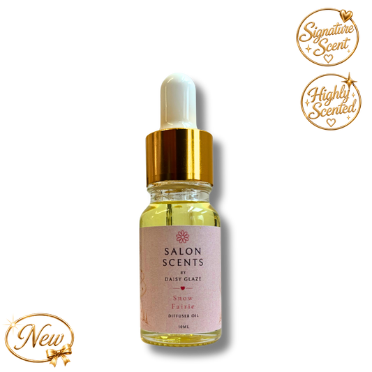 Snow Fairie diffuser oil in a 10ml Daisy Glaze dropper bottle