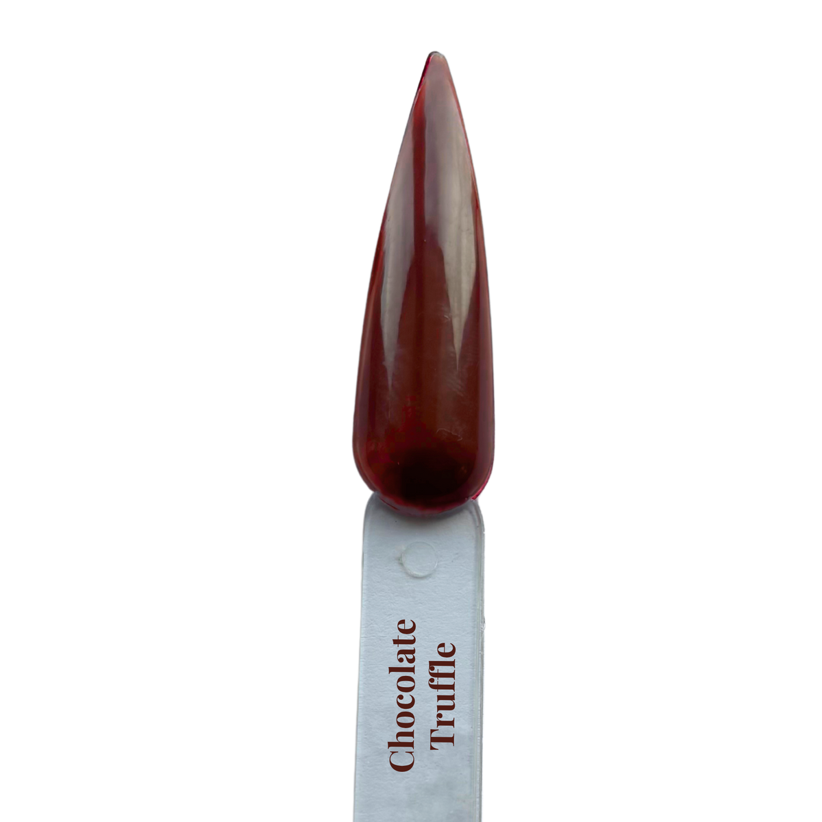 Mocha Muse gel polish nail swatch in rich chocolate-mocha brown