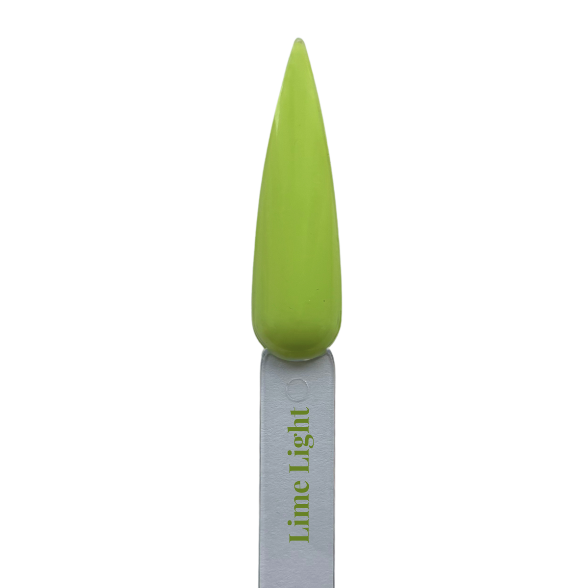 Lime Light gel polish nail swatch in zesty lime green