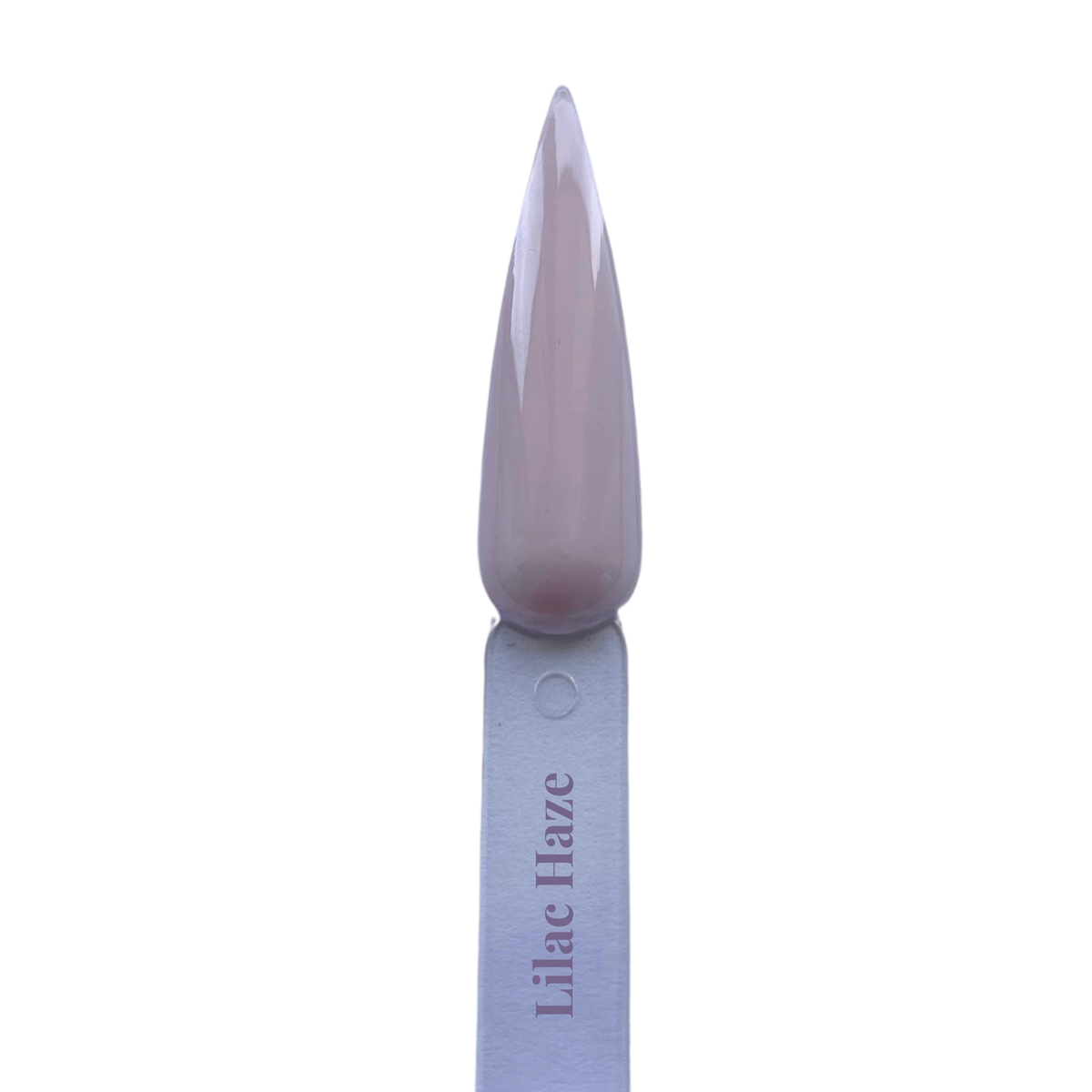 Lilac Haze gel polish nail swatch in soft lilac-grey