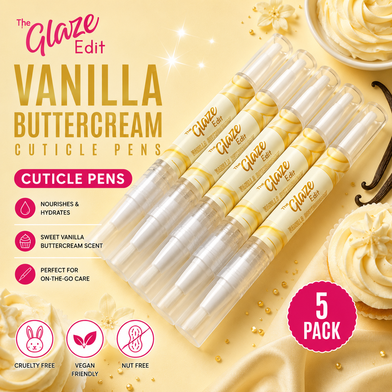 Vanilla Buttercream Cuticle Oil - 5 Pack