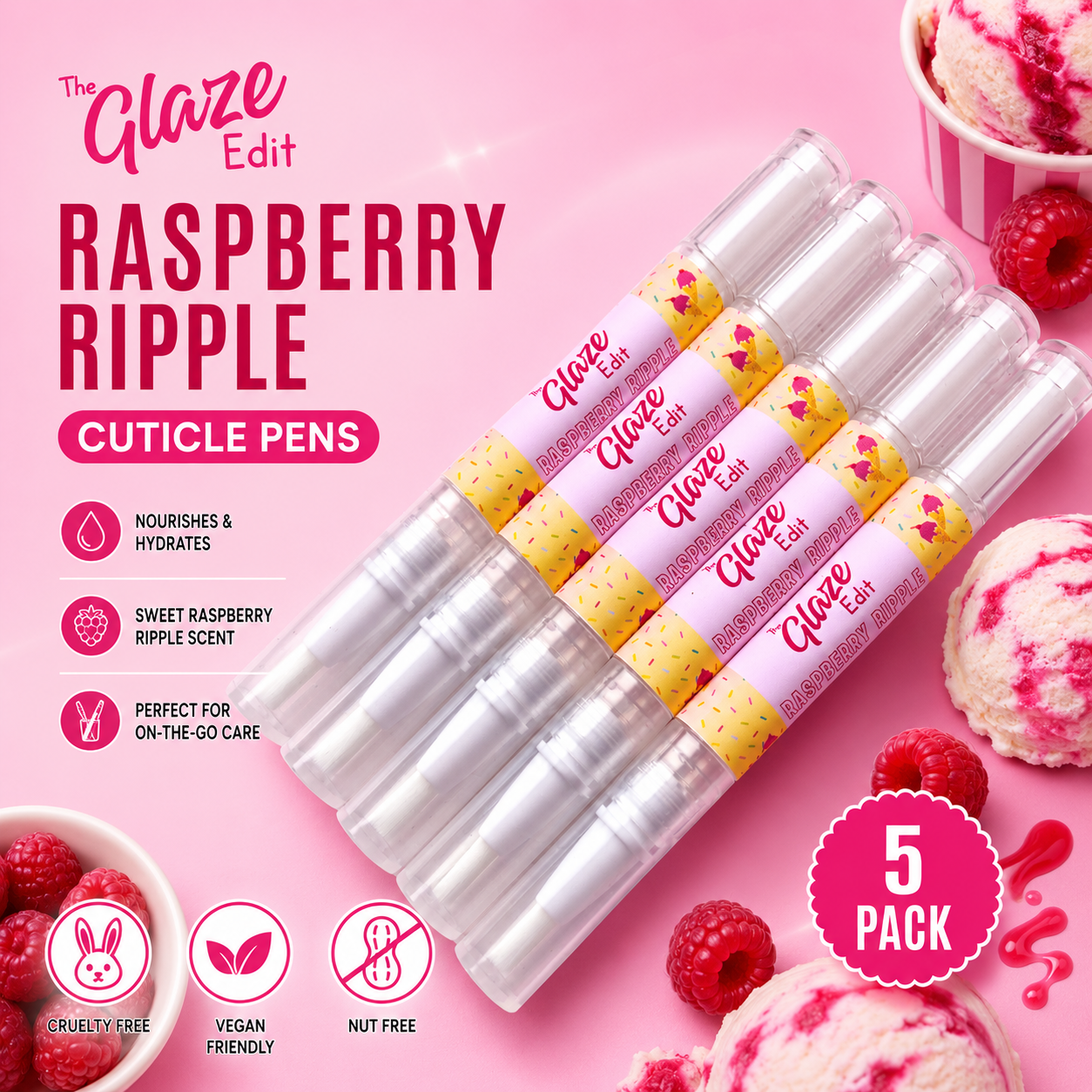 Raspberry Ripple Cuticle Oil - 5 Pack