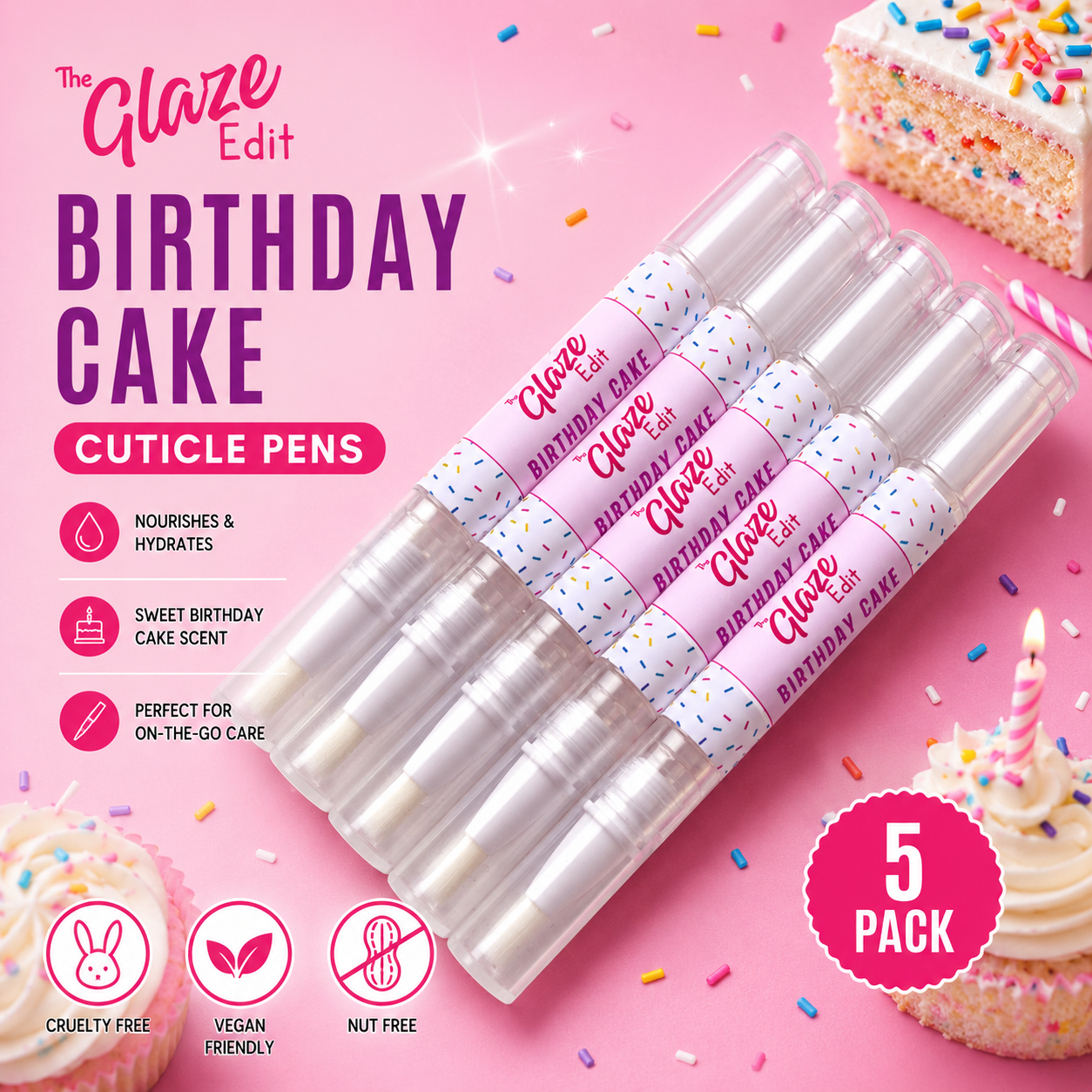 Birthday Cake Cuticle Oil - 5 Pack