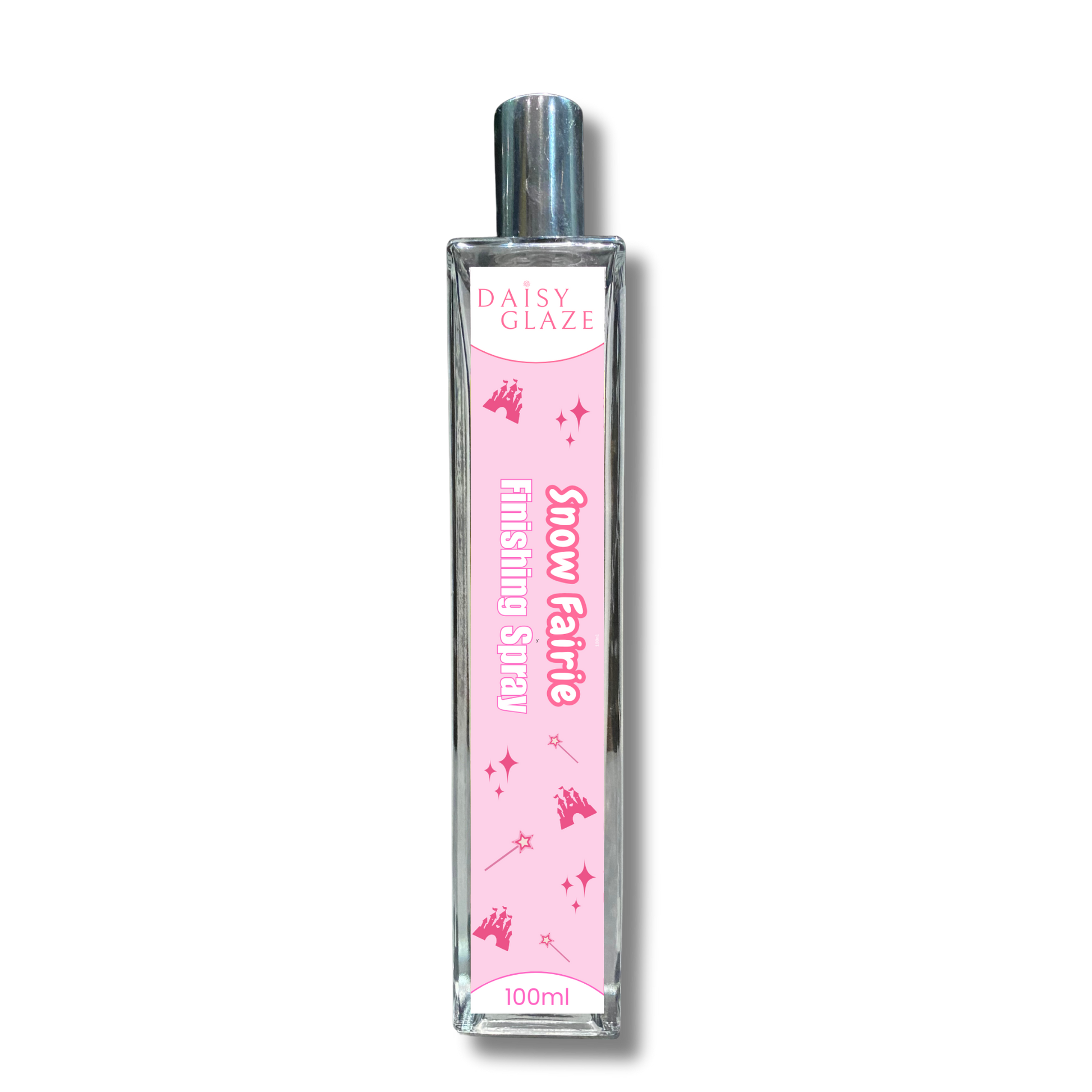 Daisy Glaze Snow Fairy Finishing Spray bottle on a white background